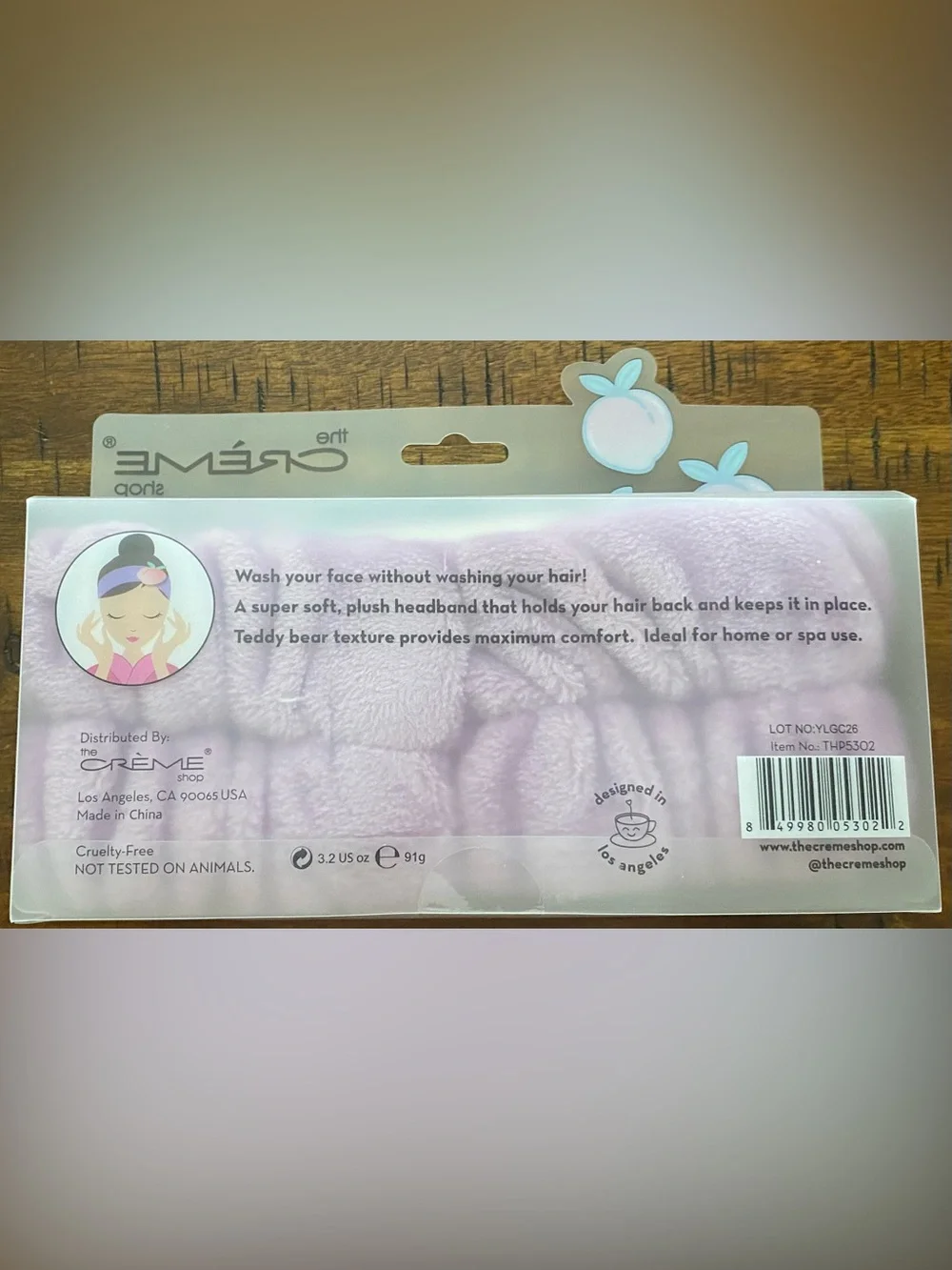 •NEW•The Crème Shop 3D Teddy PEACH Headyband
